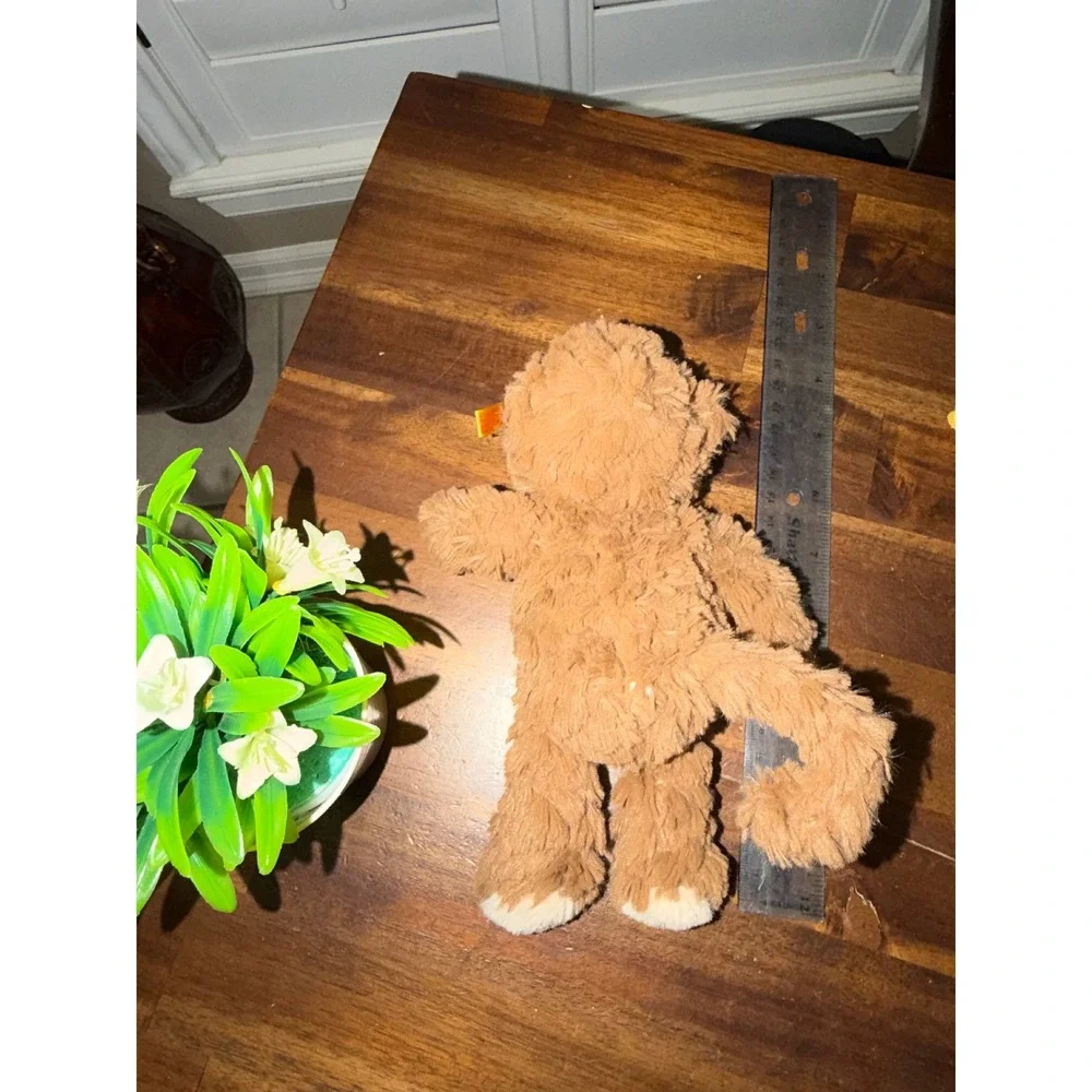 Steiff Bingo Monkey Plush Stuffed Animal Brown Cream Button in Ear 8 inch